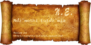 Némethi Eutímia névjegykártya